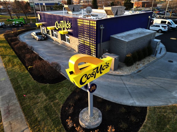 The first CosMc's drive-thru is open on Dec. 8, 2023, in Bolingbrook. CosMc's is the new takeout-only mini-chain by McDonald's.