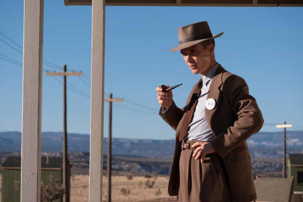 This image released by Universal Pictures shows Cillian Murphy in a scene from "Oppenheimer."