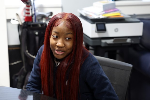 Jada Gray, a junior at Hope Academy high school in Chicago, on Jan. 30, 2024. (Terrence Antonio James/Chicago Tribune)