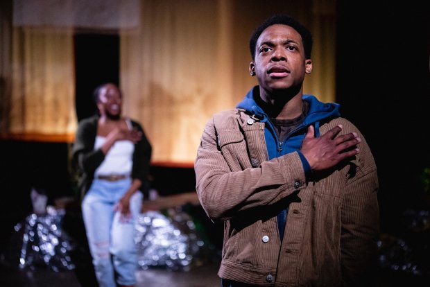 Patrick Newson Jr. in "Alaiyo" at Definition Theatre. (Joe Mazza) 