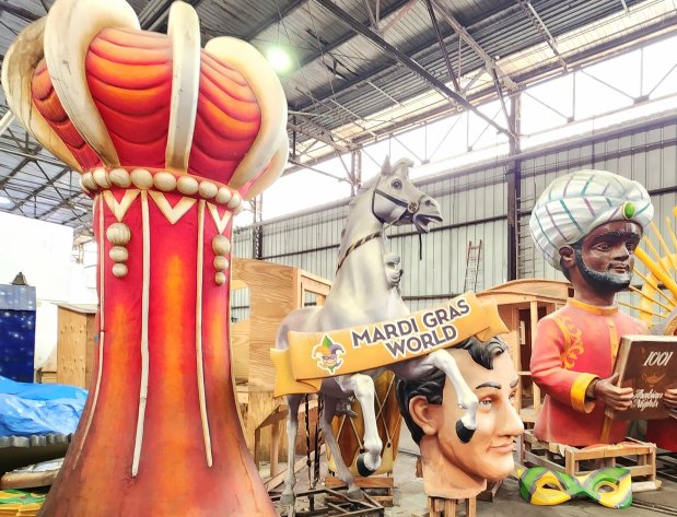 Blaine Kern's Mardi Gras World in New Orleans, a giant warehouse of things built for Mardi Gras parades, is part working factory and part museum that offers a little insight into how the float decorations are made.