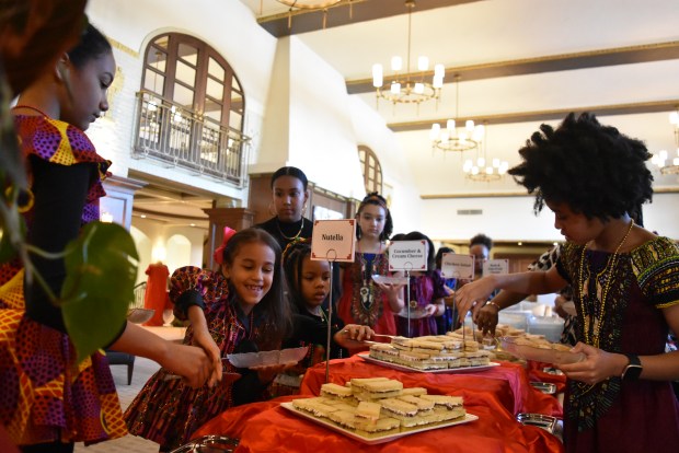 Lunch was served for the dozens of girls who attended the annual Black History Month "Uniquely You Tea Party" Feb. 11, 2024 at the Oak Park Country Club in Oak Park.