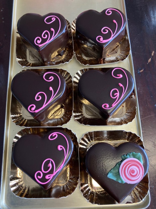 Oak Mill Bakery, with locations in Niles, Harwood Heights and elsewhere, is offering Valentine's treats. Valentine's Day falls one day after Paczki Day, when the bakery is traditionally very busy.