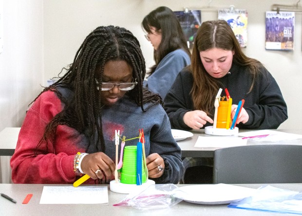 Crown Point High School sophomore Akaari Koomson,15, competes in the Write It, Do It competition at the Science Olympiad Regional Tournament at IU Northwest in Gary, Indiana Saturday February 17, 2024. (Andy Lavalley for the Post-Tribune
