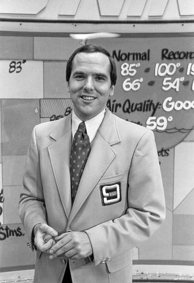 Tom Skilling at WGN-TV Channel 9 in the late 1970s. (WGN-TV)
