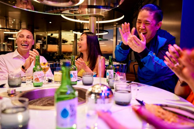 ONE-TIME USE ONLY. Gunbae is a Korean barbecue restaurant aboard Virgin Voyages' Valiant Lady. Provided by Virgin Voyages. Email michelle.george@virginvoyages.com- Original Credit: Virgin Voyages