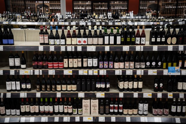 The wine section at Binny's Beverage Depot Lincoln Park on Feb. 14, 2024. (E. Jason Wambsgans/Chicago Tribune)