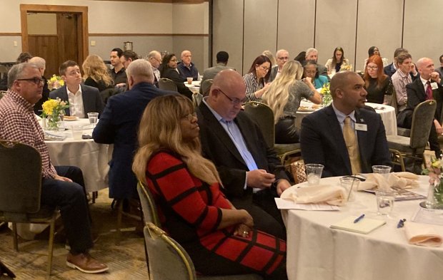 Members of the Lake County Chamber of Commerce listen to an economic forecast for the coming year. (Steve Sadin/Lake County News-Sun)