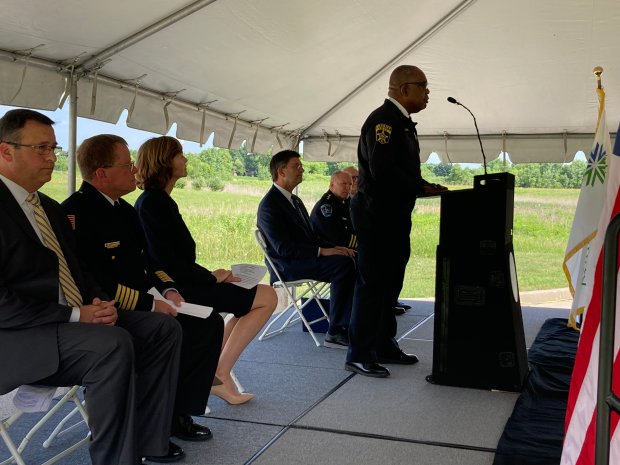 Lake County Sheriff John Idleburg talks at the groundbreaking for the Lake County Regional Operations and Communications Facility on July 7, 2023.