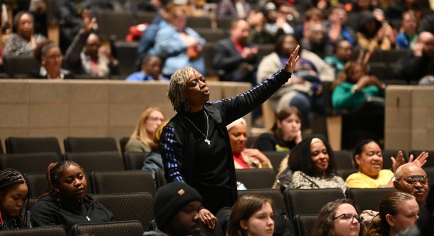 Audience reaction at the 34th annual Black History Celebration on Feb. 24, 2024 in Zion at Zion-Benton Township High School District 126. (Karie Angell Luc/Lake County News-Sun)