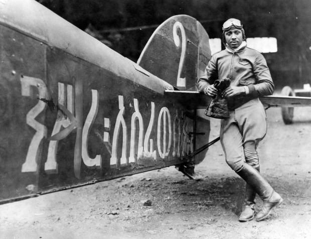 John Robinson, of Chicago, who became an Ethiopian army pilot nicknamed the "Brown Condor," is pictured Sept. 27, 1935. (Associated Press)