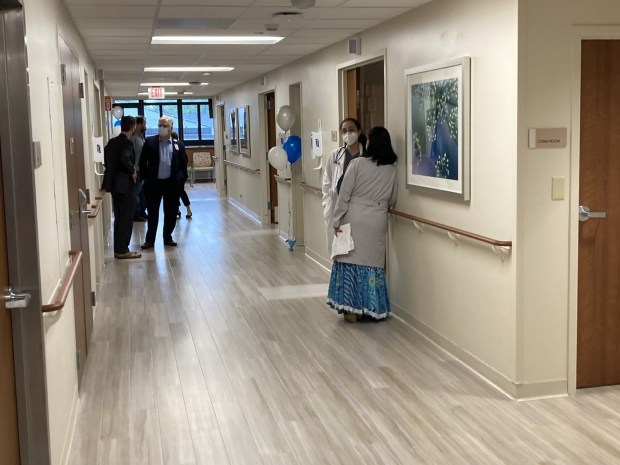 Hallways have a new look on the renovated second floor of Waukegan's Vista East Medical Center.