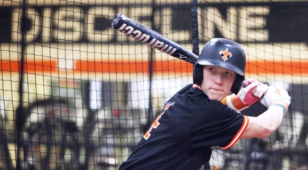 St. Charles East outfielder Joey Arend takes batting practice on Monday, March 25, 2024 in St. Charles.H. Rick Bamman / For the Beacon-News