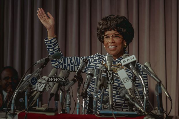 Regina King stars as Shirley Chisholm, the first Black Congresswoman and a 1972 presidential candidate, in "Shirley." (Netflix)C