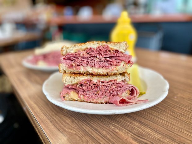 Corned beef on rye sandwich at Yellow Rose Cafe in the Jefferson Park neighborhood of Chicago on February 21, 2024. (Louisa Chu / Chicago Tribune)