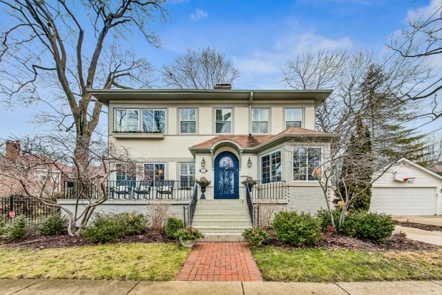 This Wilmette five-bedroom home with front veranda and a rear deck recently went on the market for $1.3 million.(Realvision)