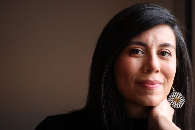 Author Cristina Henriquez in Clarendon Hills on March 1, 2024. Henriquez has a new book coming out titled "The Great Divide." (Antonio Perez/ Chicago Tribune)