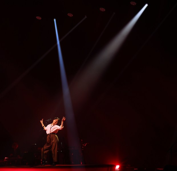 Mitski performs at the Auditorium Theatre in Chicago on March 21, 2024. (Chris Sweda/Chicago Tribune)