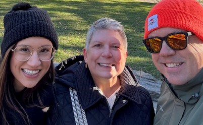 Naperville resident Susan Dochterman, a disabled military vet, is seen here with her children, Hannah and Chad, in Central Park in New York City. (Susan Dochterman)