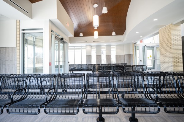 The interior of the newly-built Miller South Shore station is seen on Tuesday, March 19, 2024. (Kyle Telechan/for the Post-Tribune)