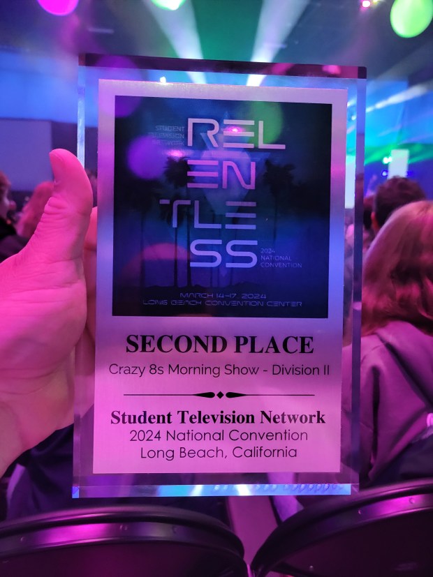 Richards High School's Bulldog Dispatch program in Oak Lawn was deemed the best high school video news program in the United States at the Student Television Network Convention in March in Long Beach, California. (School District 218)