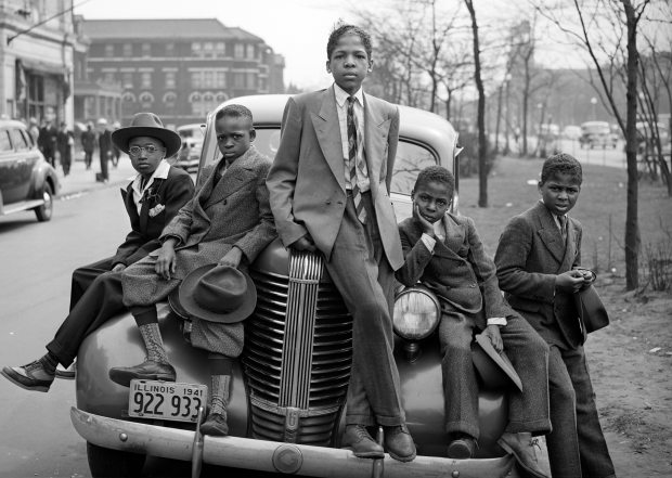 A group of boys pose on Easter morning on the Southside of Chicago in April 1941. (Russell Lee/Library of Congress)