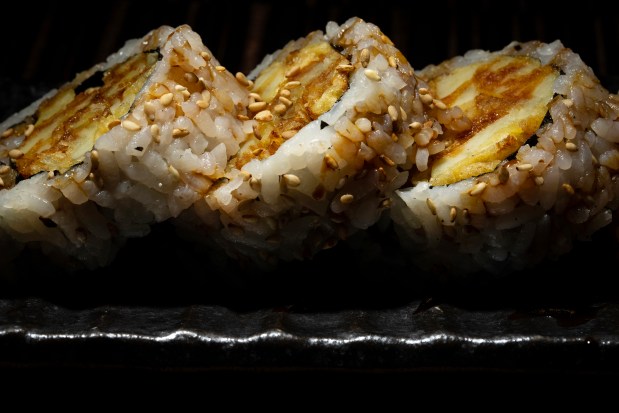 The sweet potato tempura roll at 312 Fish Market. (E. Jason Wambsgans/Chicago Tribune)