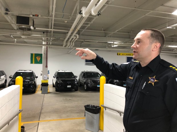 Skokie Police Chief Jesse Barnes at the Skokie Police Department's garage on March 20, 2024. Barnes was sworn in as Skokie's police chief on Jan. 2, 2024. Credit: Pam DeFiglio