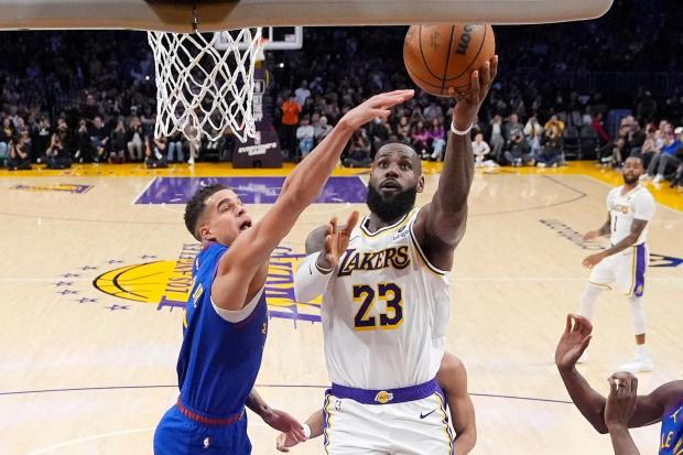 Lebron James hopes to get the Lakers a win against the Nuggets as the series moves to Los Angeles. (AP Photo/Mark J. Terrill)