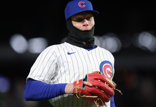 Cubs outfielder Pete Crow-Armstrong heads to the dugout after entering the game to play centerfield in the eighth inning against the Astros at Wrigley Field on April 24, 2024, in Chicago. (John J. Kim/Chicago Tribune)