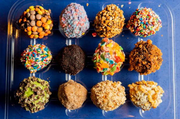 A dozen of assorted cake balls at West Town Bakery in Wheeling. (Vincent Alban/Chicago Tribune)