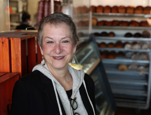 Bette Dworkin, owner of Kaufman's Bagel & Delicatessen, on April 12, 2024, in Skokie. The Dworkin family has owned it since the mid-1980s. (Stacey Wescott/Chicago Tribune)