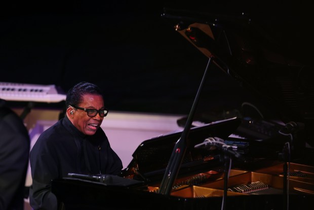 Piano and keyboard player Herbie Hancock performs as part of the Jazz Series at Symphony Center in Chicago on Saturday, March 30, 2024. (Chris Sweda/Chicago Tribune)