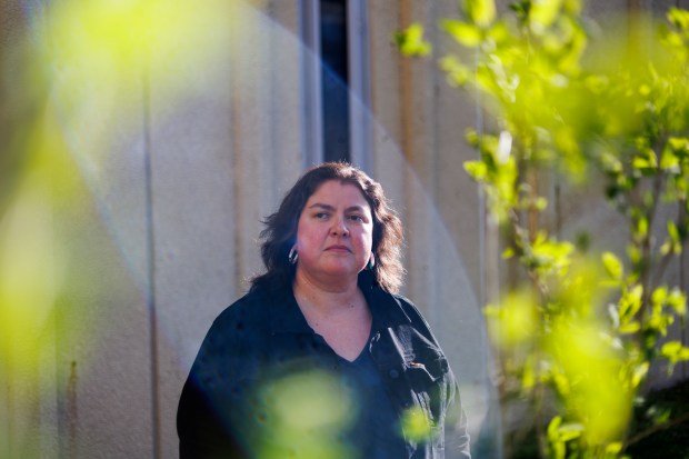 Marcie Pedraza poses for a portrait at George Washington Elementary on Monday, April 8, 2024, in Chicago. (Armando L. Sanchez/Chicago Tribune)