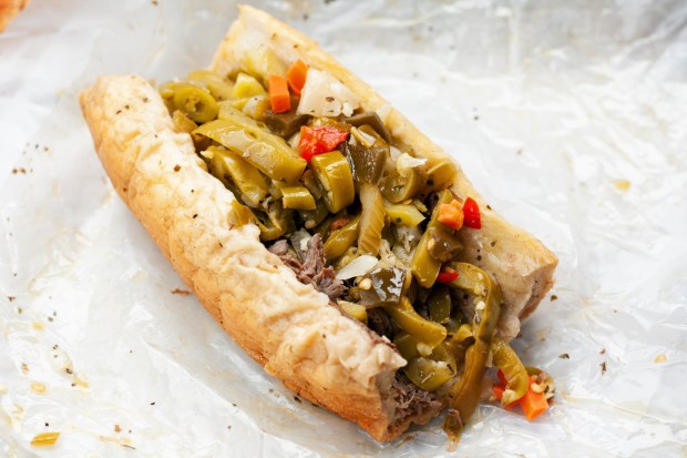 Italian beef at Johnnie's Beef.