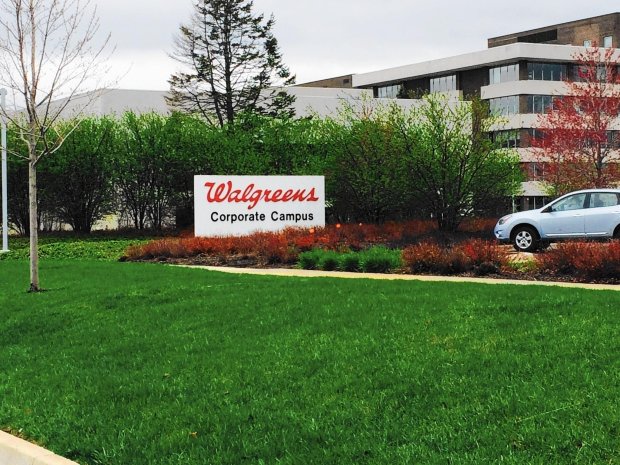 Outside the world headquarters of Walgreens Boots Alliance in Deerfield. One-third of the campus is under-contract to be sold for residential development.