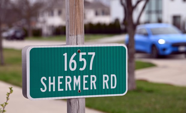 The former Grainger address at 1657 Shermer Road on April 10, 2024. (Karie Angell Luc/Pioneer Press)