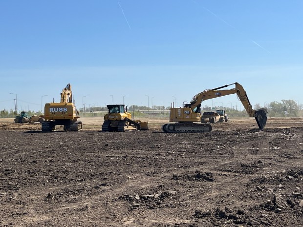 Construction work begins April 22, 2024, on the New Lenox Crossroads sports complex for tournaments next year. The sports complex is expected to attract athletes from several states. (Michelle Mullins/for Daily Southtown)