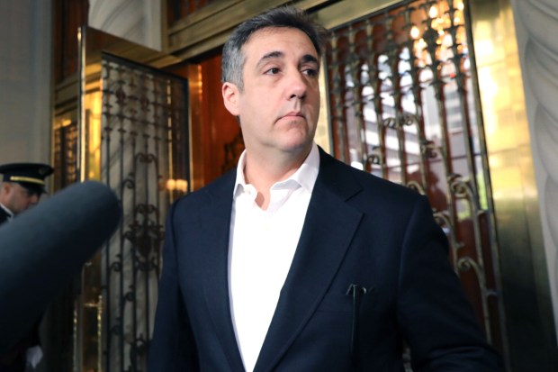 Michael Cohen, the former personal attorney to President Donald Trump, prepares to speak to the media before departing his Manhattan apartment for prison on May 06, 2019 in New York City.