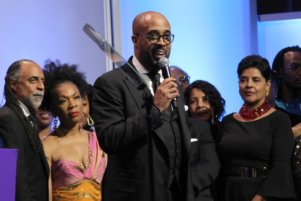 The Rev. Frederick Douglass Haynes III speaks during the National CARES Mentoring Movement 4th Annual For The Love Of Our Children Gala, Feb. 11, 2019, in New York City.