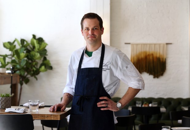 Chef Devon Quinn at his restaurant, Eden, on March 15, 2017. (Terrence Antonio James/Chicago Tribune)