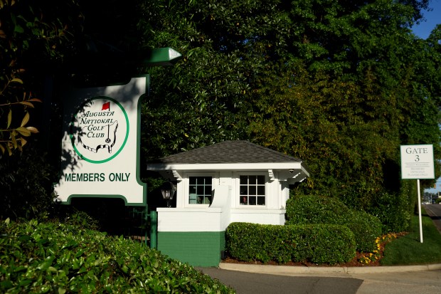 A view of a Members Only sign outside of Aug.a National Golf Club prior to the 2024 Masters Tournament on April 7, 2024 in Aug.a, Georgia. (Andrew Redington/Getty Images)