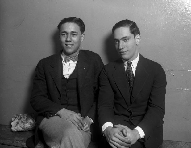 Richard Loeb, 18, left, and Nathan Leopold Jr, 19, were University of Chicago students in 1924 when they decided to commit the perfect crime by killing Robert "Bobby" Franks on May 21, 1924. Both Leopold and Loeb were sent to Stateville Prison in Joliet for 99 years for kidnapping and a life sentence for murder. (Chicago Tribune historical photo) 