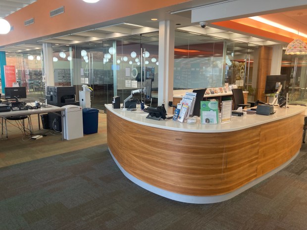 Individual study rooms and tables with computers are part of the normal use of the Waukegan Public Library today. (Steve Sadin/Lake County News-Sun)