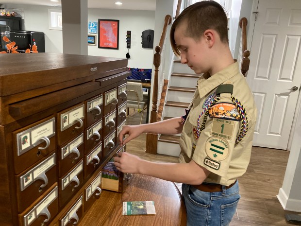 Owen Hanba, 12, a Boy Scout in Troop 1 in Park Ridge, has created a seed library as part of his Eagle Scout project. It will be housed at the Park Ridge Public Library so patrons may take, plant and grow seeds.