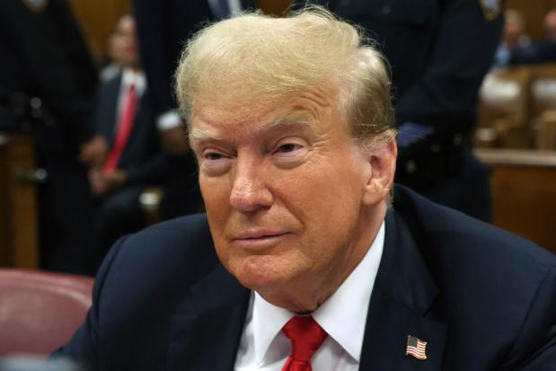 Former President Donald Trump appears at Manhattan criminal court before closing arguments in his hush money trial in New York, Tuesday, May 28, 2024. (Spencer Platt/Pool Photo via AP)