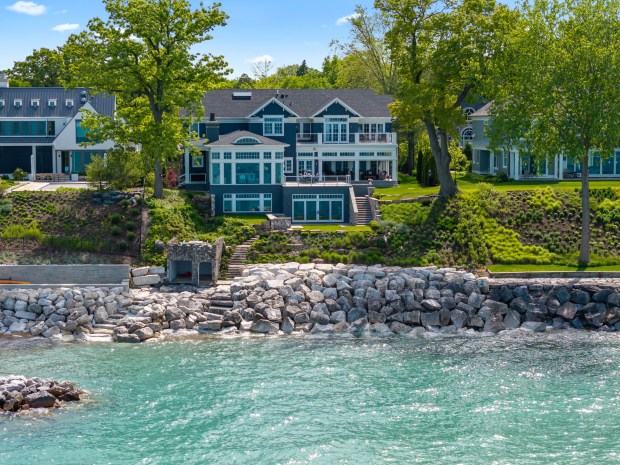 A six-bedroom, 12,692-square-foot mansion on Lake Michigan in Winnetka was listed on Tuesday for $11.75 million. (David Ward)