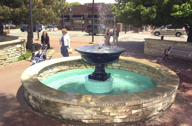The Horse Trough Fountain in downtown Naperville will undergo $32,900 in repairs this spring and summer. Work should be complete by July, officials said. (Chicago Tribune file photo)