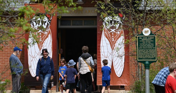 The Archives Building at the Cicada Celebration and Exhibit Grand Opening event on May 4, 2024 at The Grove National Historic Landmark (Karie Angell Luc/Pioneer Press)