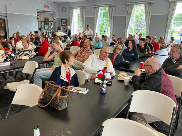 The Memorial Day crowd at American Legion Post 1941 in La Grange to honor its namesake, Major Robert E. Coulter, Jr. (Hank Beckman)